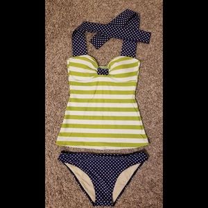 Downeast Basics tankini mixed print set M